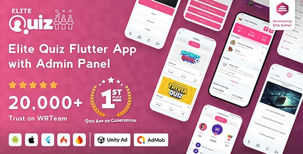 Elite Quiz - Trivia Quiz - Quiz Game - Flutter Full App + Admin Panel