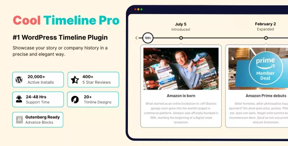 Cool Timeline Pro - Horizontal & Vertical Timeline Plugin for WordPress