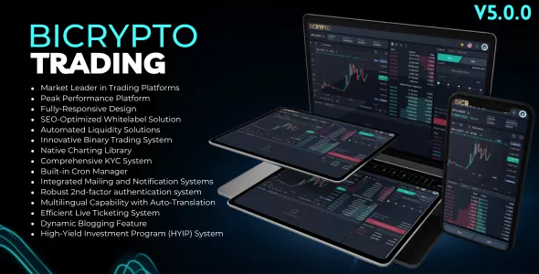BiCrypto - Crypto Trading Platform, Binary Trading, Investments, Blog, News & More + Addons