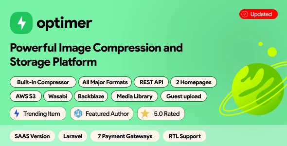 Optimer - Advanced Image Compression + Cloud Storage Platform | SAAS | PHP